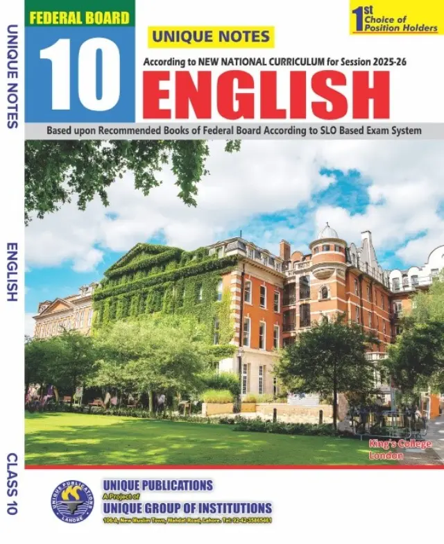Buy Unique Notes Federal Board English Class 10 Online
