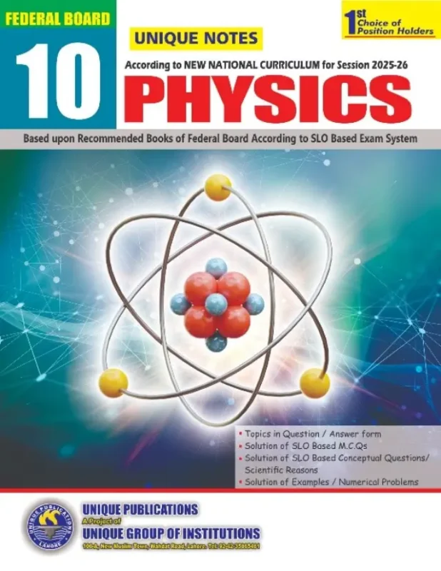 Buy Unique Notes Physics Class 10 (Federal Board) Online