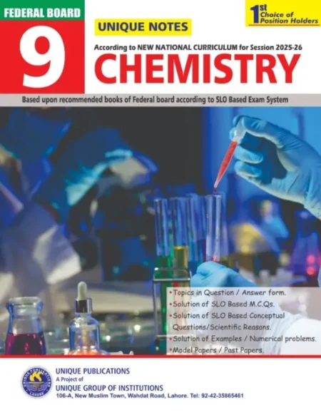 Buy Unique Notes Chemistry Book Class 9 Online (Federal Board)