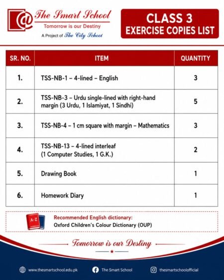Exercise Copies Pack | Class 3 | The Smart School