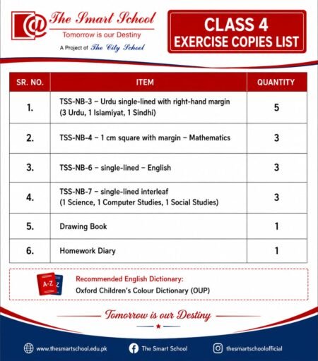 Exercise Copies Pack | Class 4 | The Smart School