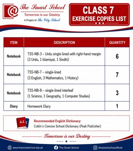 Exercise Copies Pack | Class 7 | The Smart School