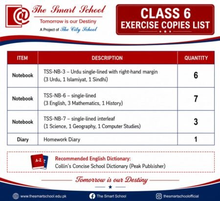 Exercise Copies Pack | Class 6 | The Smart School