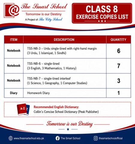 Exercise Copies Pack | Class 8 | The Smart School
