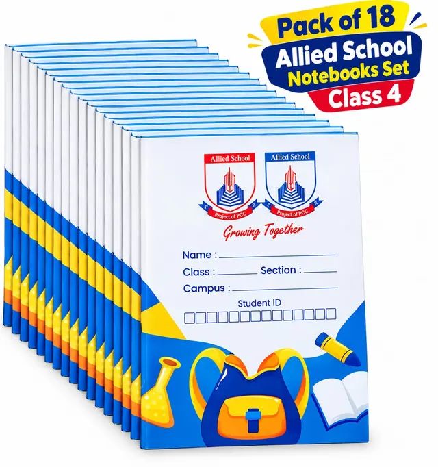 Notebooks Set (Pack of 18) | Class 4 | Allied School